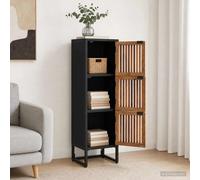 Highboard Natural Wood 35x30x120cm 3-Door Mango & Engineered Wood Cabinet Shelf