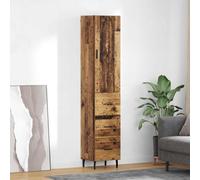 Highboard Old Wood 34.5x34x180cm Engineered Wood Storage Cabinet with Drawer Box