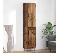vidaXL 2 Door Old Wood Tall Slim Highboard - Size: 30 x 60 x 30cm - Brown - Wilko
