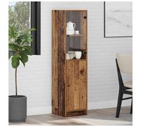 Highboard Old Wood 35x37x142cm Engineered Wood 2-Door Slim Storage Unit Kitchen