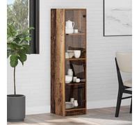 Highboard Old Wood 35x37x142cm Engineered Wood 2 Doors Glass Display Modern Unit