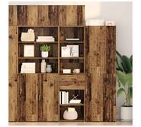 Highboard Old Wood 50x42.5x225cm Engineered Wood Wall-Mounted Storage Unit Large