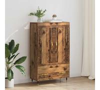 Highboard Old Wood 69.5x31x115 cm Engineered Wood 2 Doors 1 Drawer Black Legs UK
