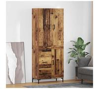 Highboard Old wood 69.5x34x180cm Engineered Wood 1 Drawer 1 Door Freestanding XL
