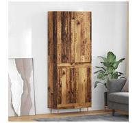 Highboard Old Wood 69.5x34x180cm Engineered Wood 2 Doors Brass Handles Matte New