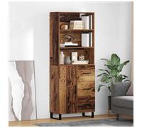 Highboard Old Wood 69.5x34x180cm Engineered Wood Black Legs Drawer Door Modern