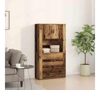 Highboard Old wood 80 x 33 x 150 cm Engineered wood 2 doors with drawer modern