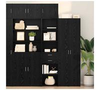 vidaXL Highboard Black Oak 50 x 42.5 x 185 cm Engineered Wood