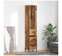 Highboard Old Wood Engineered Wood 34.5x34x180cm Slim Metal Legs Storage 1 Door