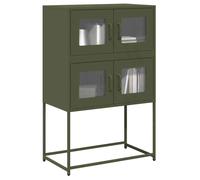 Highboard Olive Green 68x39x107 cm Steel
