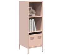 Highboard Pink Cold-Rolled Steel 35x39x103.5 cm 4 Compartment Drawer Metal Legs