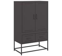 Highboard Sideboard Buffet High Cabinet Storage Cupboard Black Steel vidaXL