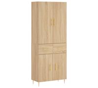 (concrete grey, 2 doors 2 drawers) vidaXL Highboard Sideboard Storage Cabinet Side Cabinet White Engineered Wood