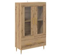 vidaXL Highboard Old Wood 69.5 x 31 x 115 cm Engineered Wood and Glass