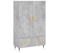 (concrete grey) vidaXL Highboard Sideboard Storage Cabinet High Gloss White Engineered Wood