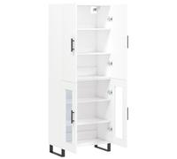 Highboard Grey Sonoma 69.5x34x180cm Engineered Wood & Metal Tall 2 Glass Doors.