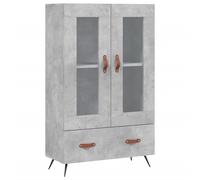 vidaXL Highboard Concrete Grey 69.5x31x115 cm Engineered Wood Metal & Glass Storage Unit