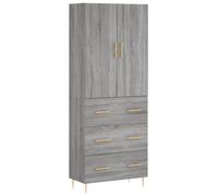 (grey sonoma, 3 drawers) vidaXL Highboard Sideboard Storage Cabinet Side Cabinet White Engineered Wood
