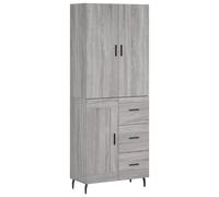 Highboard Grey Sonoma 69.5x34x180 cm Engineered Wood