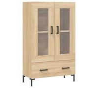 (smoked oak) vidaXL Highboard Sideboard Storage Cabinet Side Cabinet Black Engineered Wood