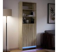 Highboard Sideboard Cabinet with LED Lights Home Storage Tall Cupboard Unit