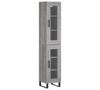 Highboard Concrete Grey 34.5x34x180 cm Engineered Wood