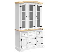 Vidaxl Highboard Corona White 112X43X196 Cm Solid Wood Mexican Pine