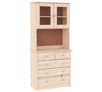 (white) vidaXL Highboard Sideboard Side Cabinet Storage Cabinet Solid Wood Pine ALTA