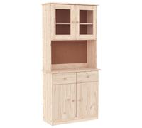 (brown) vidaXL Highboard Sideboard Side Cabinet Storage Cabinet Solid Wood Pine ALTA