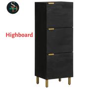Highboard Sideboard Storage Cabinet Cupboard Black Engineered Wood vidaXL