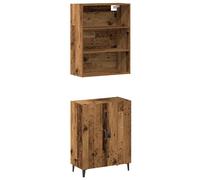 vidaXL Sideboard with Wall Cabinet Old Wood Engineered Wood storage cabinet