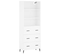 (grey sonoma, 3 drawers) vidaXL Highboard Sideboard Storage Cabinet High Gloss White Engineered Wood