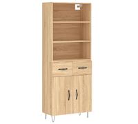 Highboard White 69.5x34x180 cm Engineered Wood