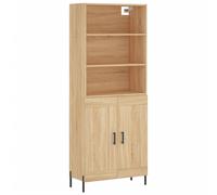 vidaXL 2 Door 3 Shelf Sonoma Oak Highboard - Size: 180 x 69.5 x 34cm - Brown - Wilko