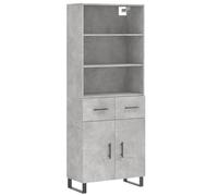 Highboard Concrete Grey 69.5x34x180 cm Engineered Wood