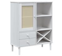 Highboard Sideboard Storage Cupboard SENJA Rattan Look Solid Wood Pine vidaXL