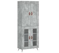 (concrete grey, 2 glass doors) vidaXL Highboard Sideboard Tall Storage Cabinet Side Cabinet Engineered Wood