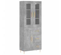 vidaXL Highboard Concrete Grey 69.5x34x180 cm Engineered Wood