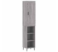 Highboard White 34.5x34x180cm Engineered Wood with Drawer & Metal Legs Stylish+