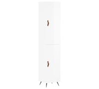 Highboard High Gloss White 34.5x34x180 cm Engineered Wood