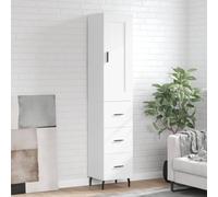 vidaXL Highboard White 34.5x34x180 cm Engineered Wood, White