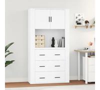 Highboard Sideboard Wall Mounted Storage 80 x 33 x 70 cm White Engineered Wood