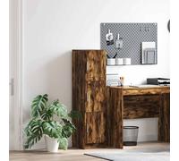 Highboard Smoked Oak 31.5x32x122.5cm Engineered Wood 3-Door Modern Storage Small