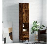Highboard Smoked Oak 34.5x34x180 cm Engineered Wood Berkfield Home Brown One Size