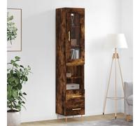 Highboard Smoked Oak 34.5x34x180 cm Engineered Wood Berkfield Home Brown One Size