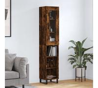 Highboard Smoked Oak 34.5x34x180 cm Engineered Wood Berkfield Home Brown One Size