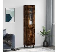Highboard Smoked Oak 34.5x34x180 cm Engineered Wood Berkfield Home Brown One Size