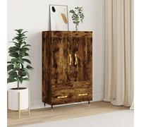 Highboard Smoked Oak 69.5x31x115 cm Engineered Wood & Metal Slim Tall Storage XL