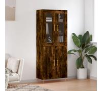 Highboard Smoked Oak 69.5x34x180 cm Engineered Wood Berkfield Home Brown One Size