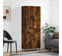 Highboard Smoked Oak 69.5x34x180 cm Engineered Wood Berkfield Home Brown One Size
